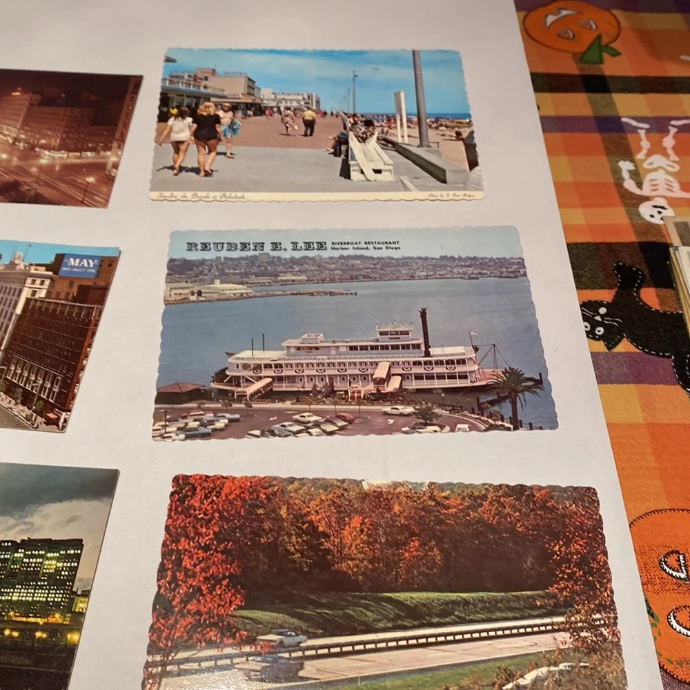 15 unused vintage postcards. From the 1950’s and 60’s. One has a stain on back